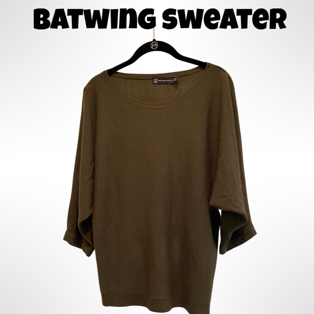 Batwing Olive Green Sweater size Med